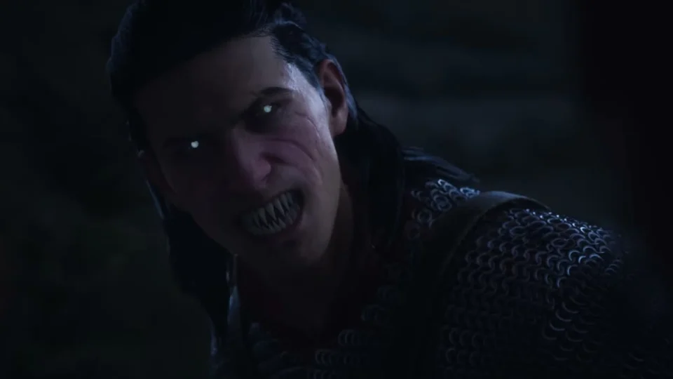 Coen in his vampire form at night in official The Blood of Dawnwalker gameplay